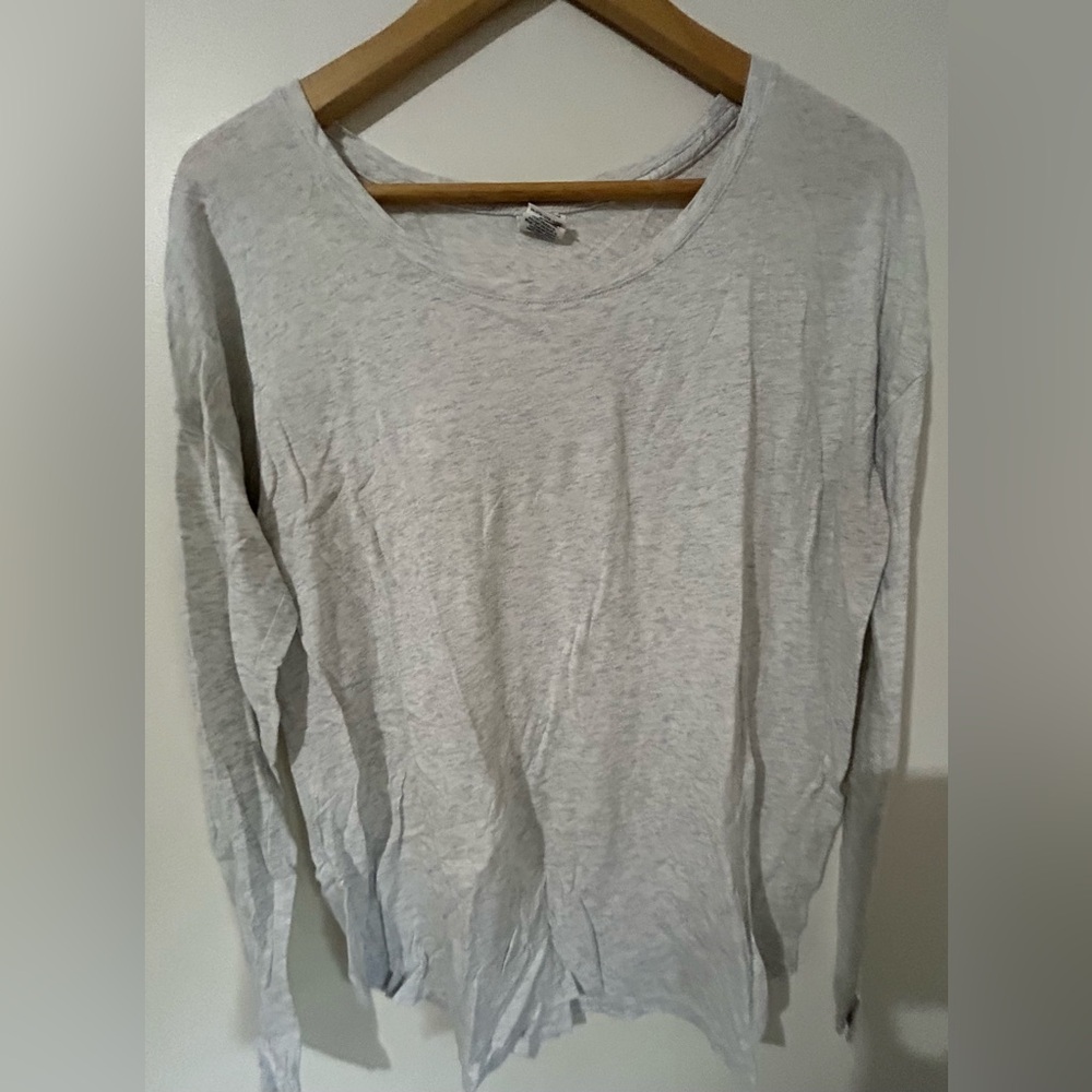 PINK Victoria's Secret Light Gray Long Sleeve Top - Picture 3 of 4